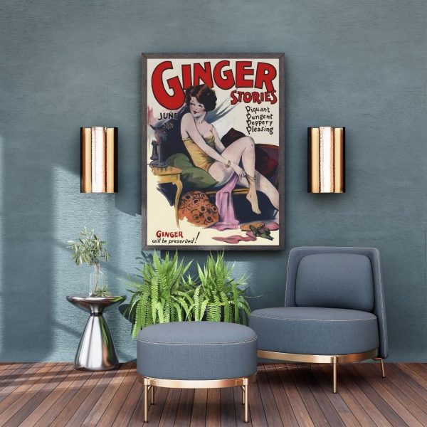 Ginger Stories – Vintage 1920s Risqué Magazine Cover Art Print - Image 3