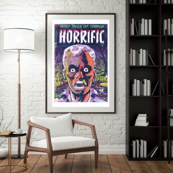 Horrific – Vintage Weird Tales of Terror Comic Cover  Poster Print - Image 2