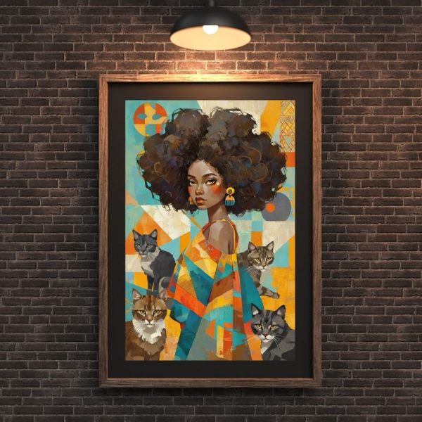 Cat Collective – Modern Abstract Afrocentric Art Print - Image 2