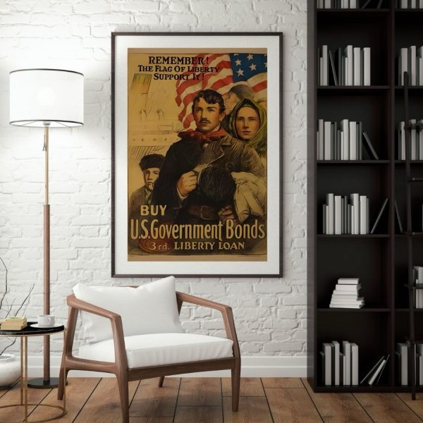 Remember! The Flag of Liberty – Vintage WWI Liberty Bond Poster Print - Image 2
