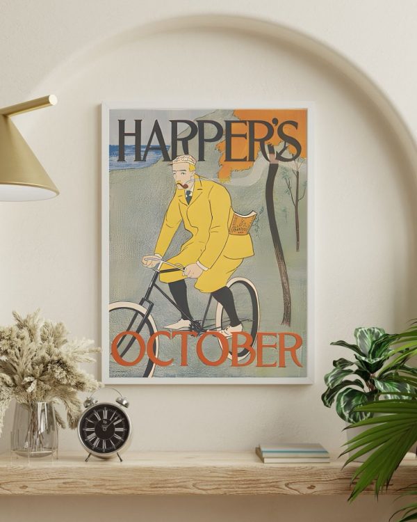 Harper's October – Vintage 1890s Magazine Cover Cycling Art Print - Image 4