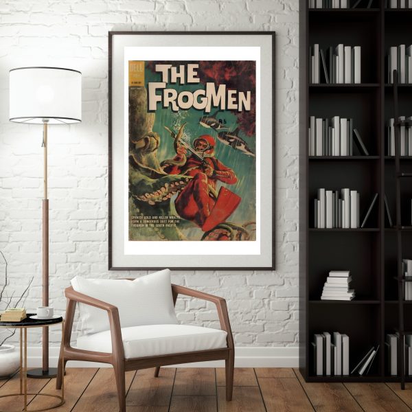 Frogmen – Vintage Dell Comic Cover (May–July, 1960s) | Bold Underwater Adventure Art Print - Image 2