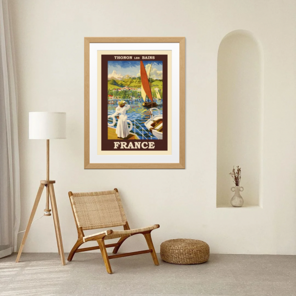 Thonon-les-Bains – Vintage French Riviera Travel Poster Print - Image 3