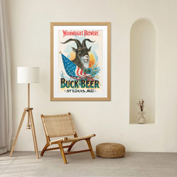 Buck Stops Here – Vintage Wainwright Brewery Goat Beer Poster Print - Image 4