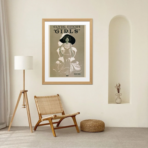 Clyde Fitch's Girls – Vintage Theater Poster Featuring Miss Pam Poster Print - Image 4