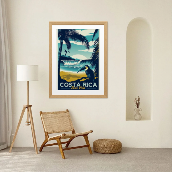 Costa Rica – Pura Vida Vintage Travel Poster Print - Image 3