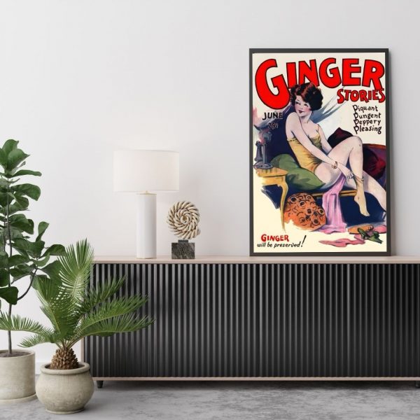 Ginger Stories – Vintage 1920s Risqué Magazine Cover Art Print - Image 4