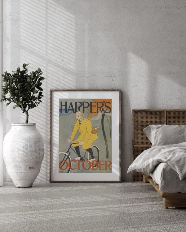 Harper's October – Vintage 1890s Magazine Cover Cycling Art Print - Image 3
