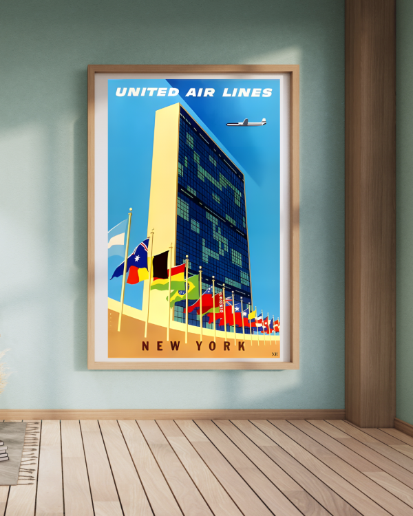 United Air Lines New York Travel Poster Print - Image 2