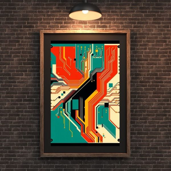 Synapse Grid – Retro-Tech Circuitboard Art Print - Image 3