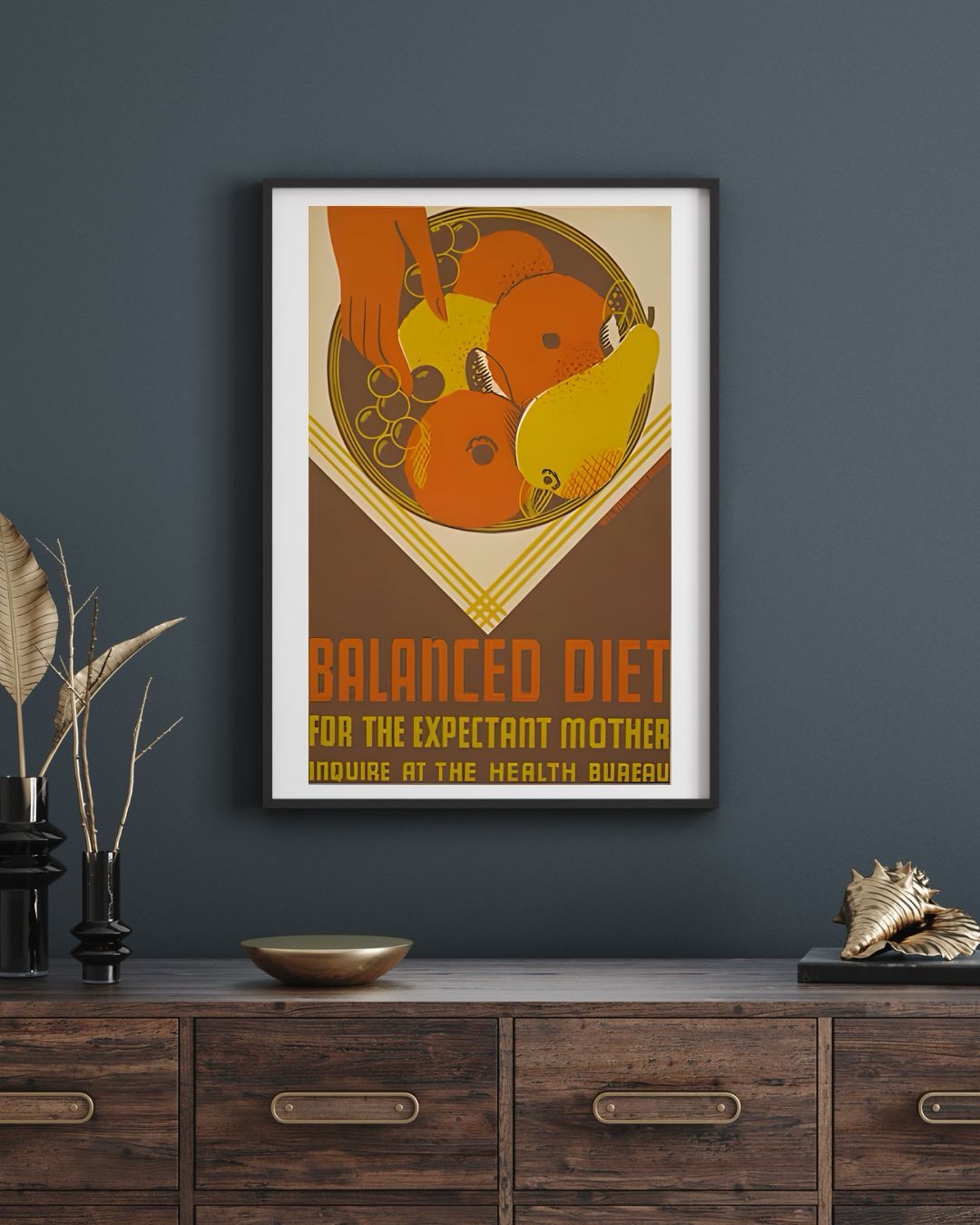 Balanced Diet Expectant Mother Health Bureau Poster Print - Image 4