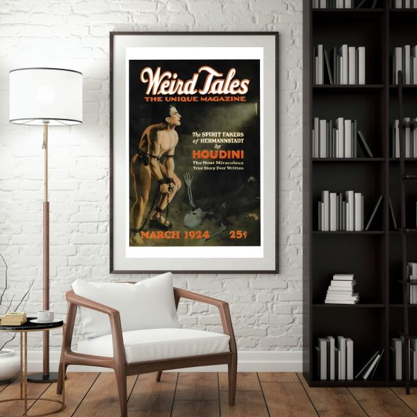 Houdini – Weird Tales March 1924 Vintage Cover Art Print - Image 2
