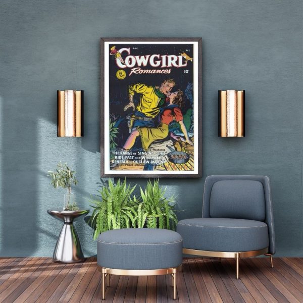 Cowgirl Romances – Vintage Western Comic Art Print - Image 3