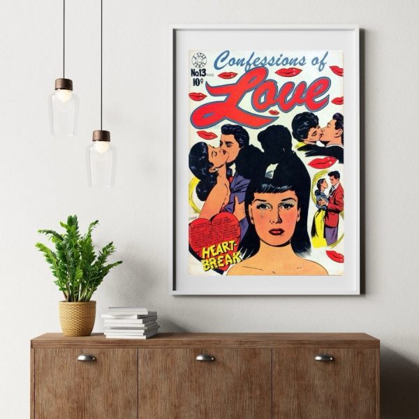 Confessions of Love – Vintage 1950s Romance Comic Cover Art Print - Image 2