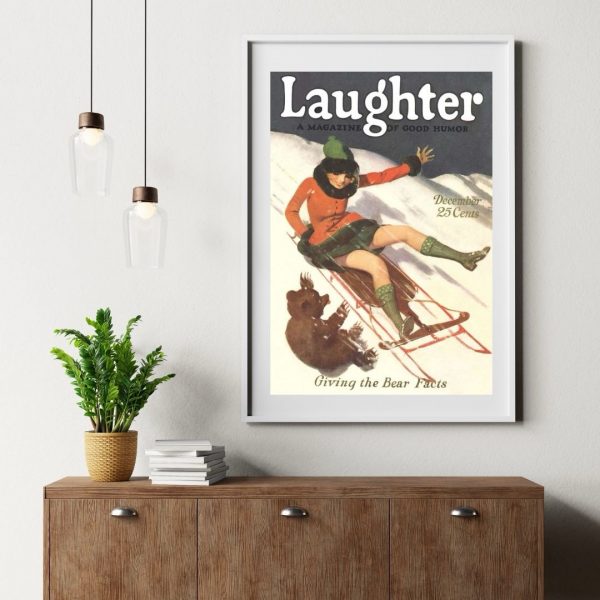 Laughter - Giving the Bear Facts – Vintage 1920s Magazine Cover Art Print - Image 3