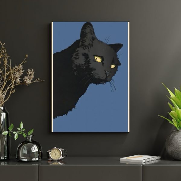 Black Cat Noir – Vintage Minimalist Poster Art Print - Image 4