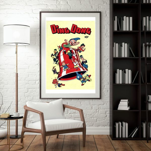 Ding Dong – Vintage Golden Age Comic Cover Art Print - Image 2