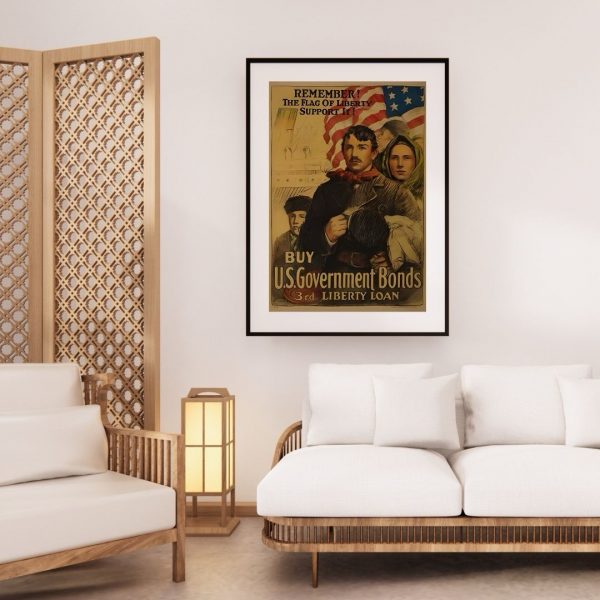 Remember! The Flag of Liberty – Vintage WWI Liberty Bond Poster Print - Image 4