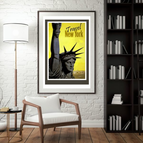 Travel New York – Vintage Statue of Liberty Poster - Image 3