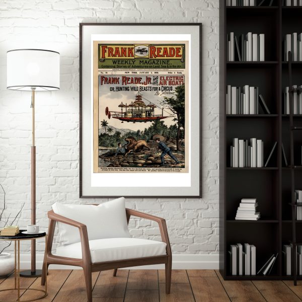 Frank Reade Jr. & His Electric Air Boat – Vintage Sci-Fi Pulp Cover Print - Image 2