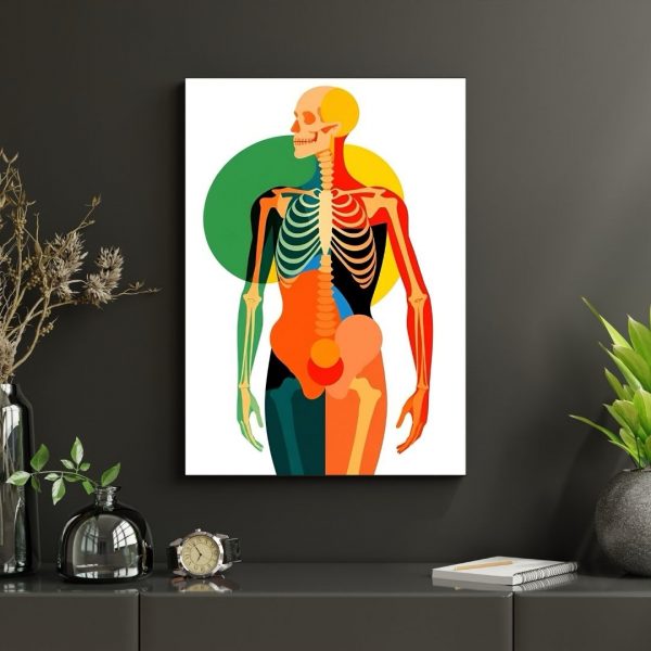 Chromatic Anatomy – Modern Pop Abstract Skeleton Art Print - Image 4