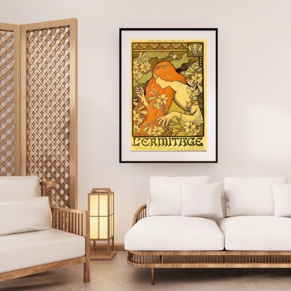 L'Ermitage – Vintage 1890s Art Nouveau Literary Magazine Poster Print - Image 4