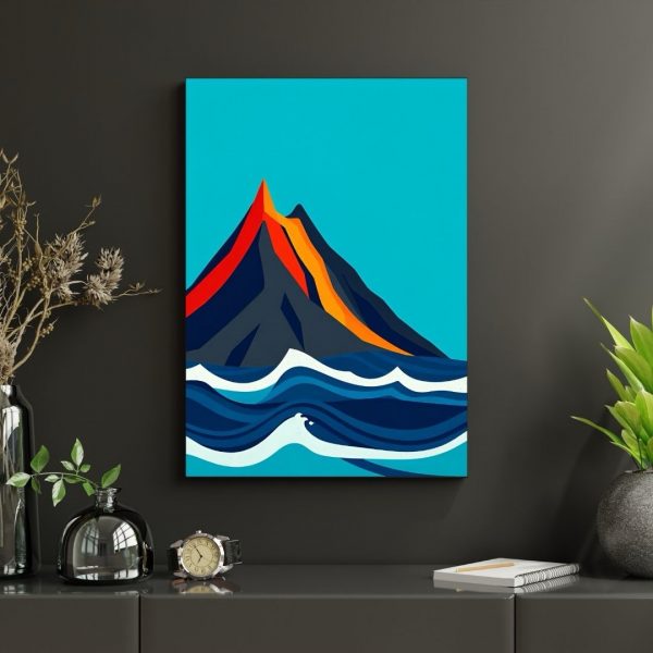 Molten Crest – Abstract Volcano and Ocean Art Print - Image 4