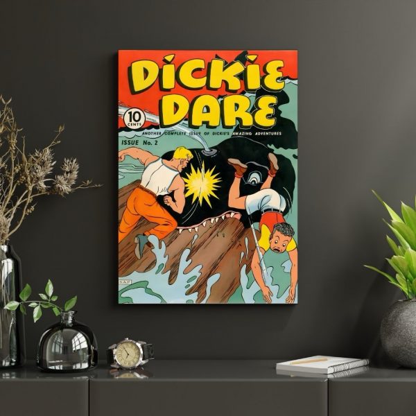 Dickie Dare No. 2 – Punching Whales & Saving the Day! (S.A.D., 1940s) Poster Print - Image 4