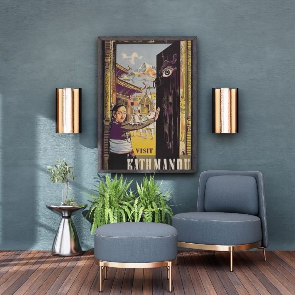 Kathmandu – Vintage Nepal Travel Poster Print - Image 3