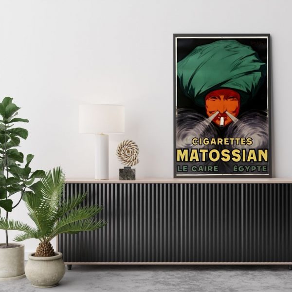 Matossian Cigarettes – Vintage Egyptian Advertising Poster Print (Le Caire, Égypte) - Image 4
