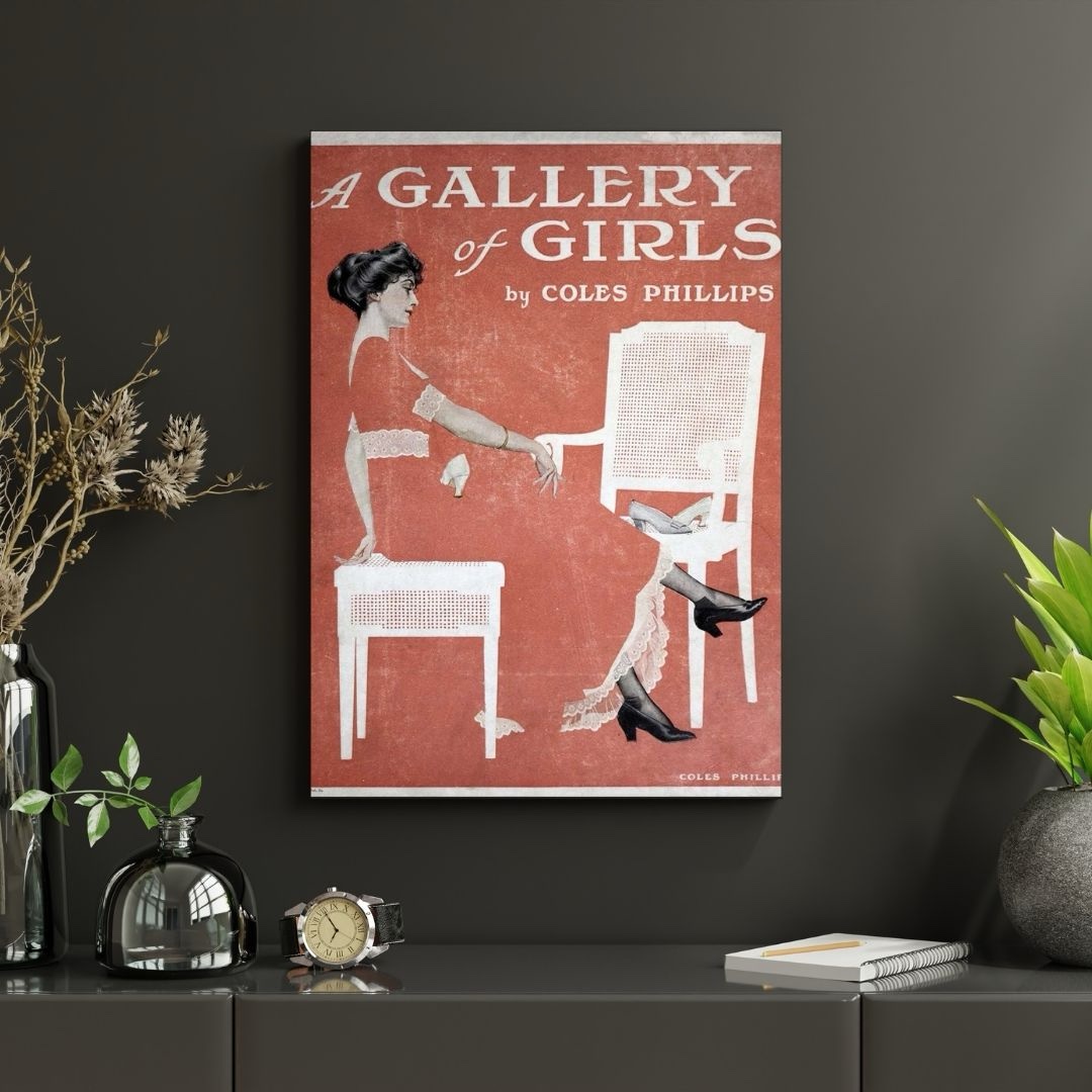 Gallery of Girls – Vintage Illustration Print by Coles Phillips Poster Print - Image 4