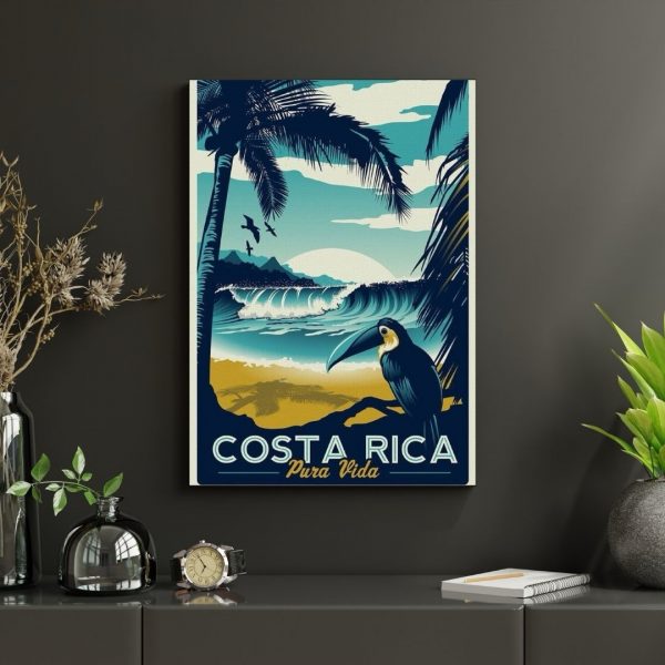 Costa Rica – Pura Vida Vintage Travel Poster Print - Image 4