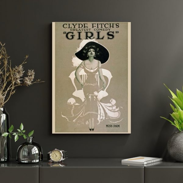 Clyde Fitch's Girls – Vintage Theater Poster Featuring Miss Pam Poster Print - Image 3