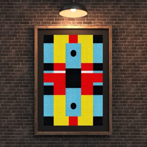 Switchboard – Colorblock Geometric Abstract Art Print - Image 2