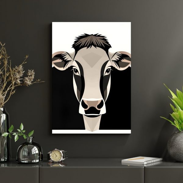 Moo Point – Minimalist Cow Portrait Poster Print - Image 4