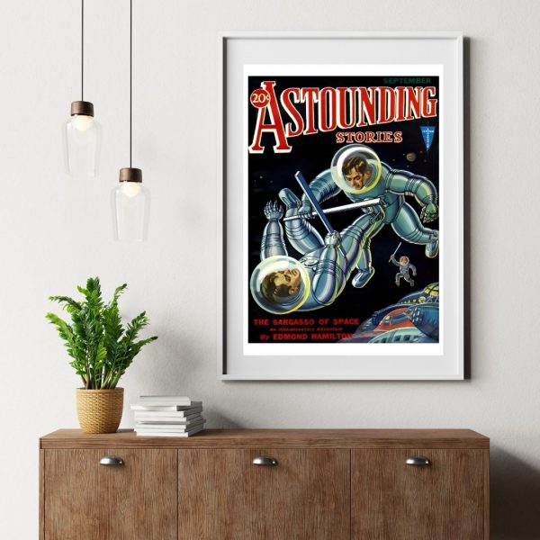 Astounding Stories – The Sargasso of Space Vintage Sci-Fi Pulp Cover  Poster Print - Image 3