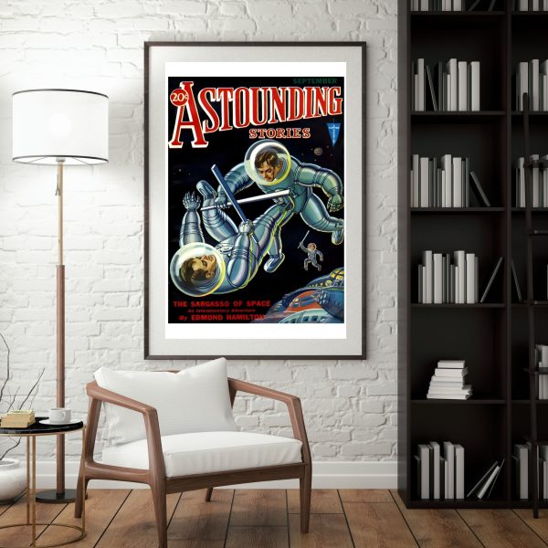 Astounding Stories – The Sargasso of Space Vintage Sci-Fi Pulp Cover  Poster Print - Image 2