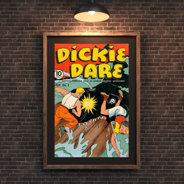 Dickie Dare No. 2 – Punching Whales & Saving the Day! (S.A.D., 1940s) Poster Print - Image 2