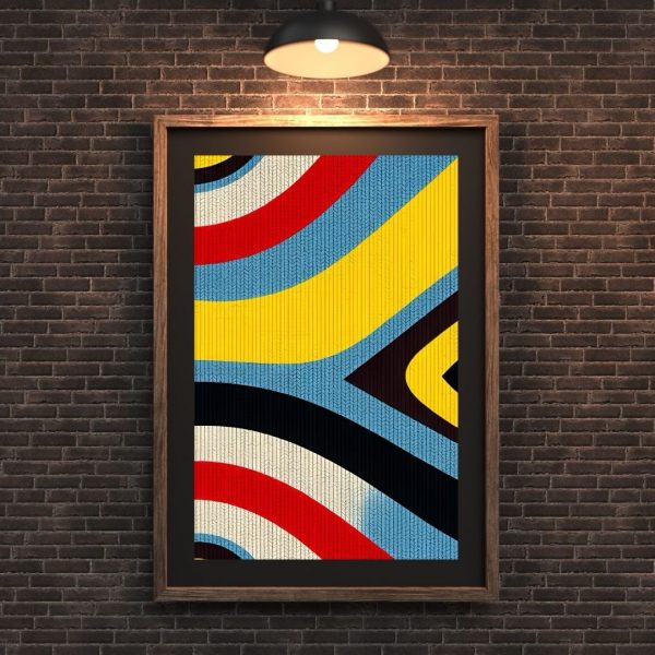 Waveforms – Retro Geometric Pattern Art Print - Image 2