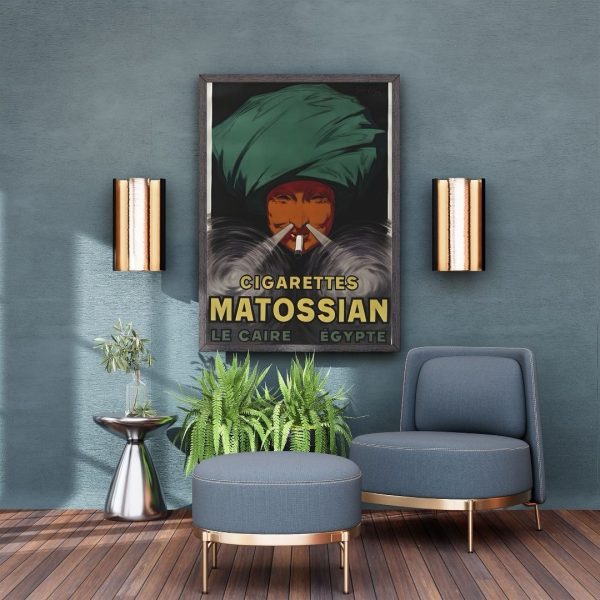 Matossian Cigarettes – Vintage Egyptian Advertising Poster Print (Le Caire, Égypte) - Image 3