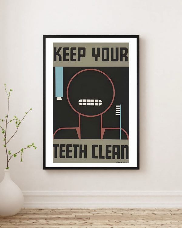 Keep Your Teeth Clean WPA Dental Health Poster Print - Image 3