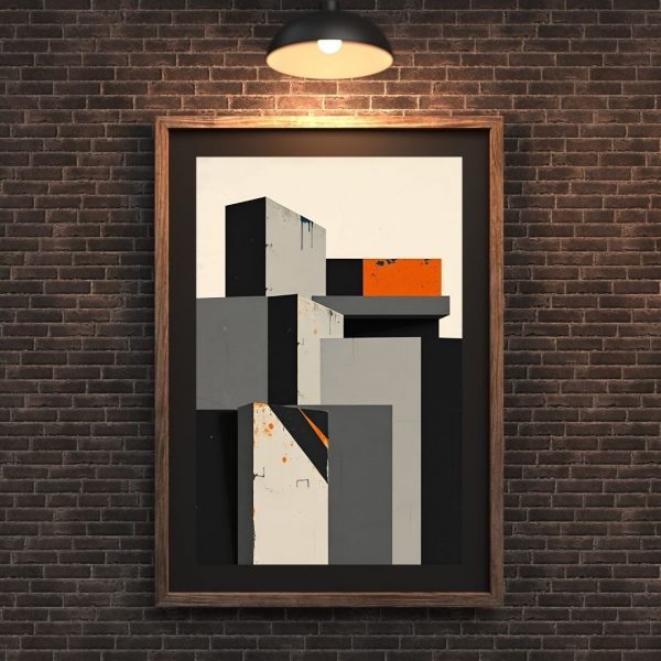 Brutalist Ascent – Minimalist Geometric Abstract Art Print - Image 2